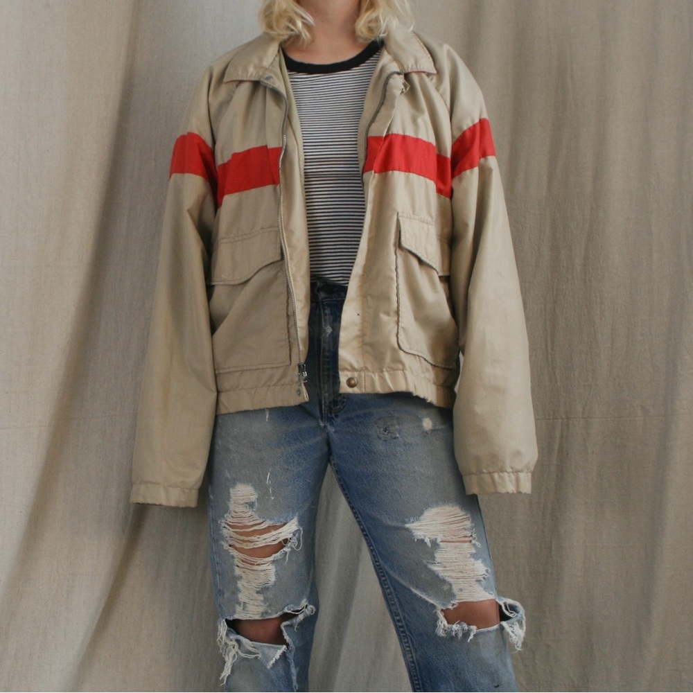 Vintage Khaki Bomber Jacket